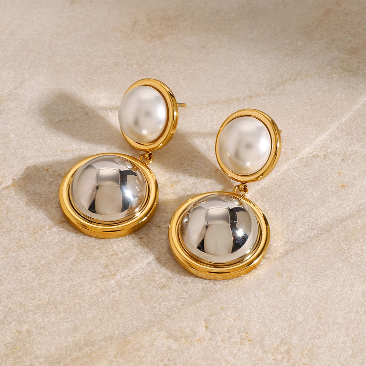 Radiant Pearl Dome Earrings