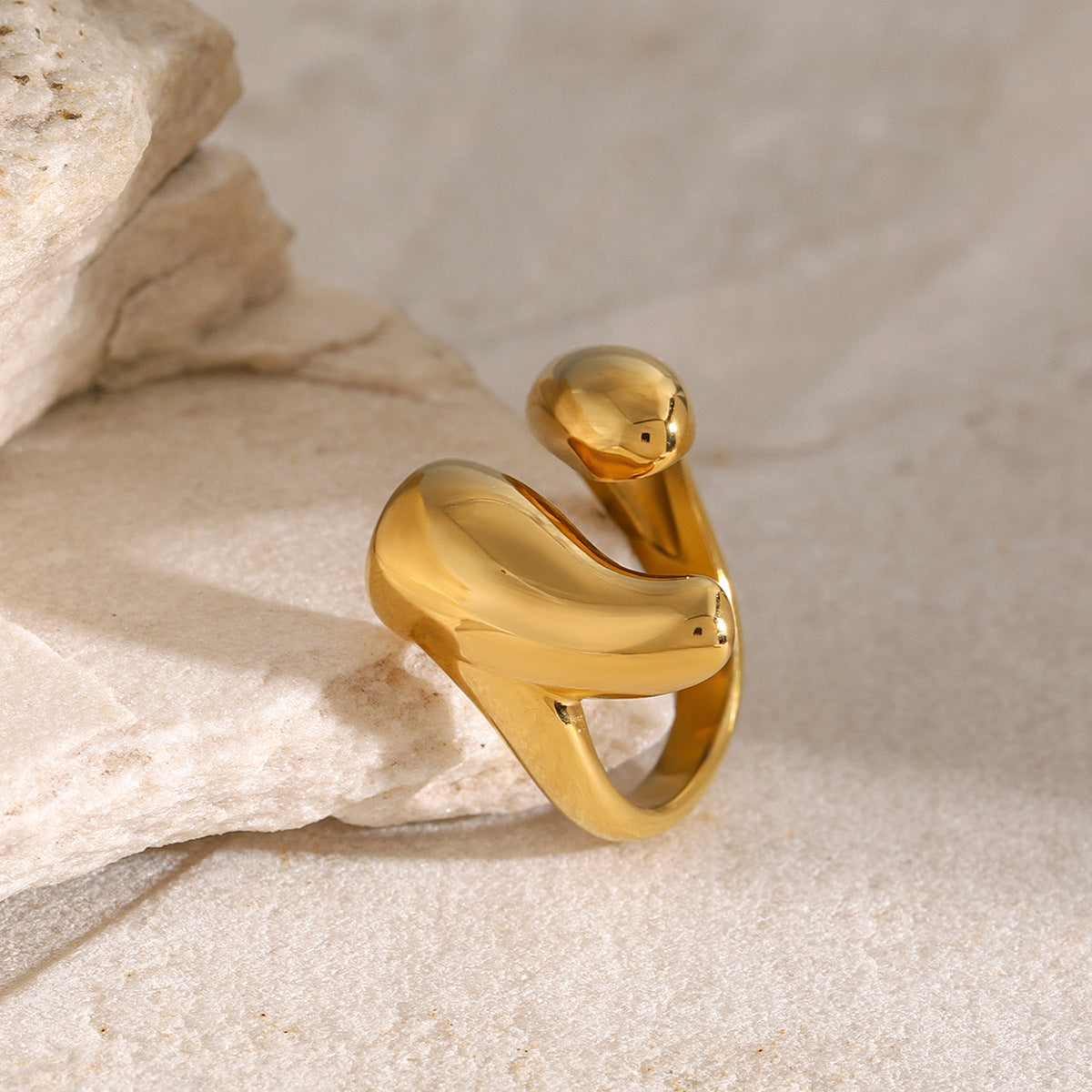 Geometric Gold Statement Ring