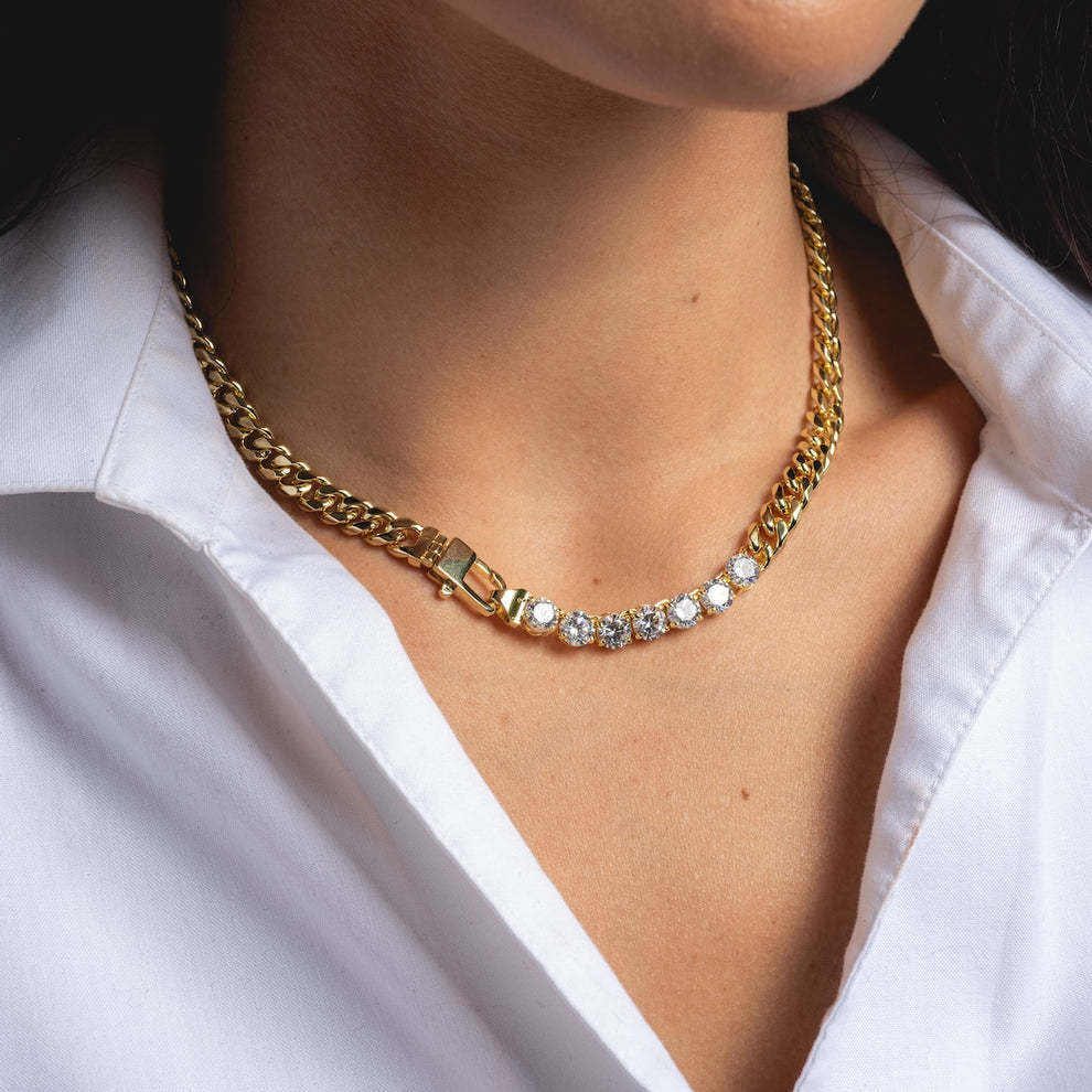 Maelle Radiant Diamond Link Necklace