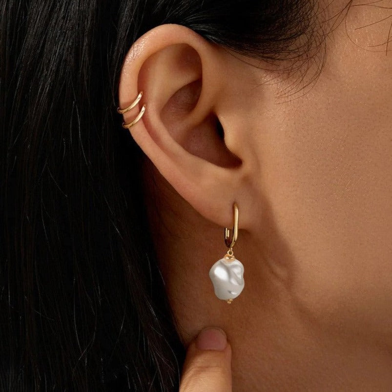 Oceanic Pearl Hoops