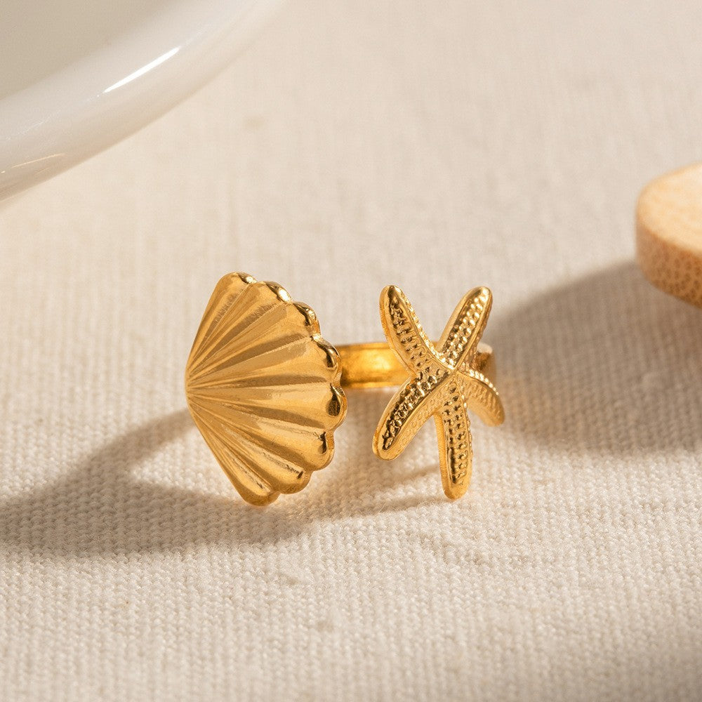 Oceanic Gold Ring Set