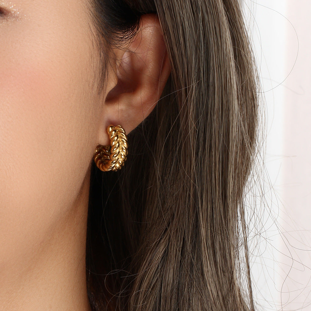 Elegance Braided Gold Earrings