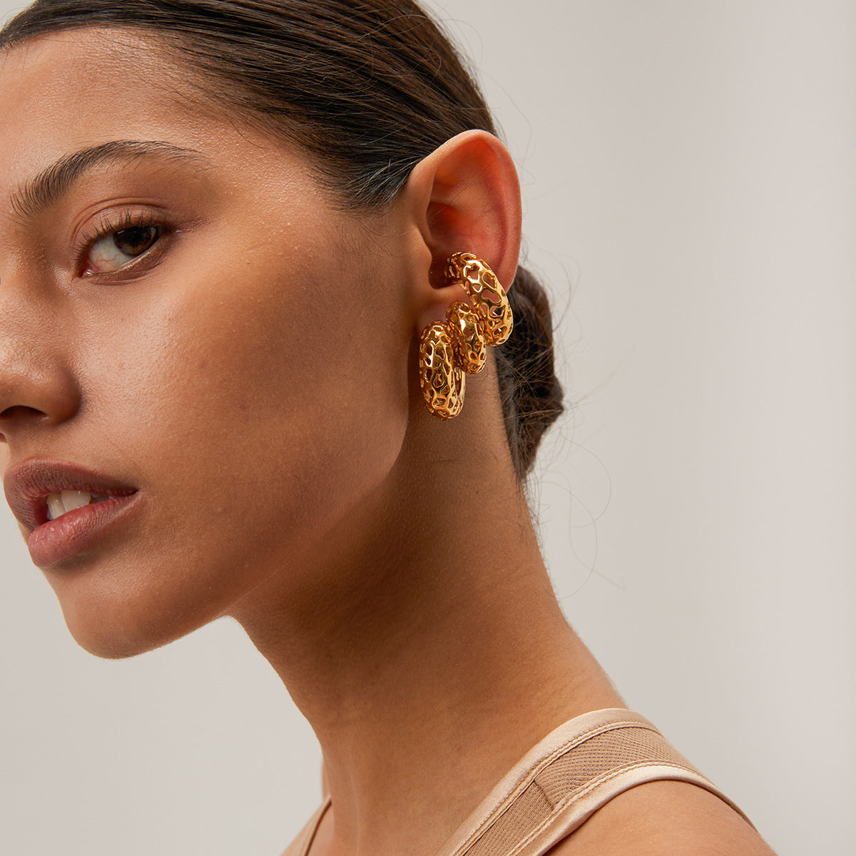 Luminous Gold Lace Earrings