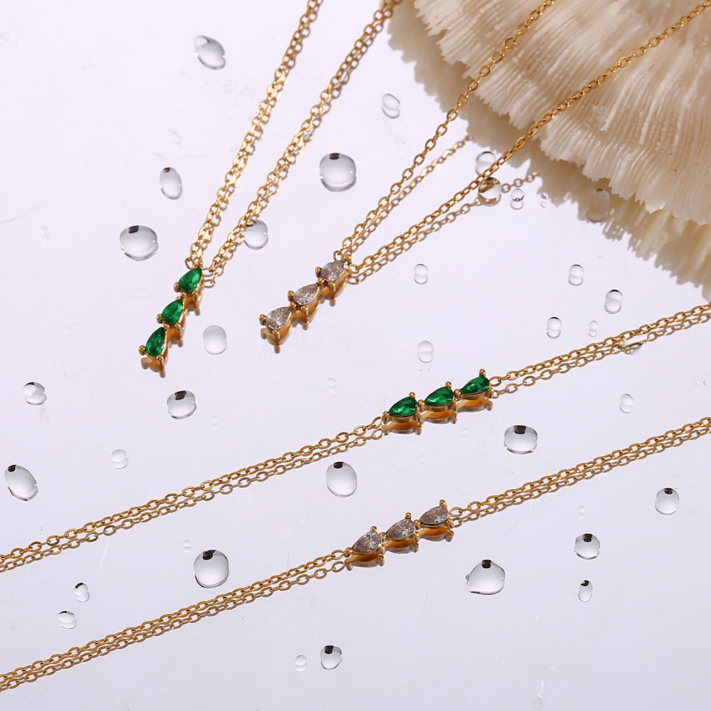 Alana Teardrop Diamond Simulant Necklace