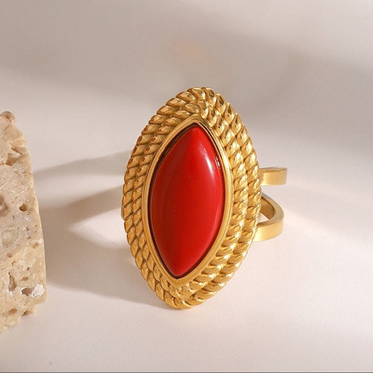 Marquise Crown Gold Ring