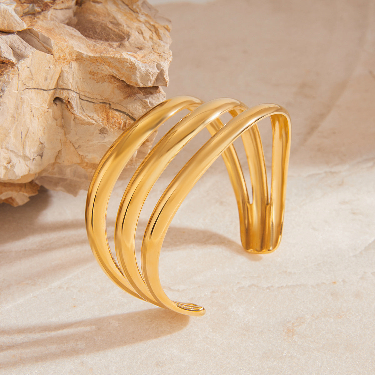Gold Layered Statement Bangle