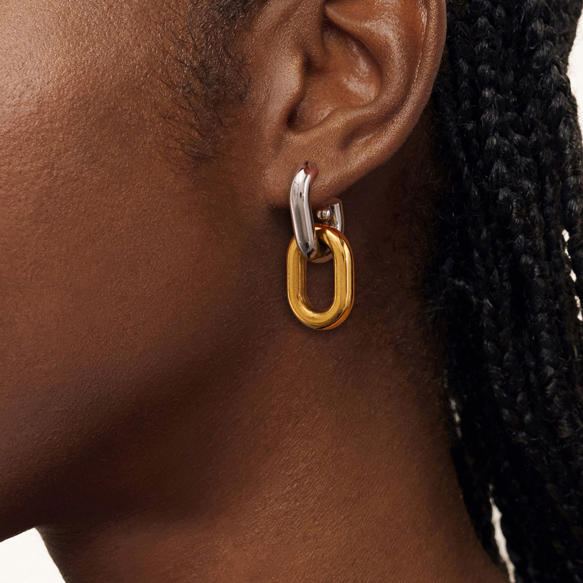 Taylor Dual Tone Hoop Earrings