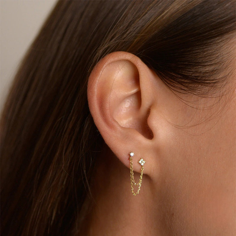 Luxe Chain Diamond Stud