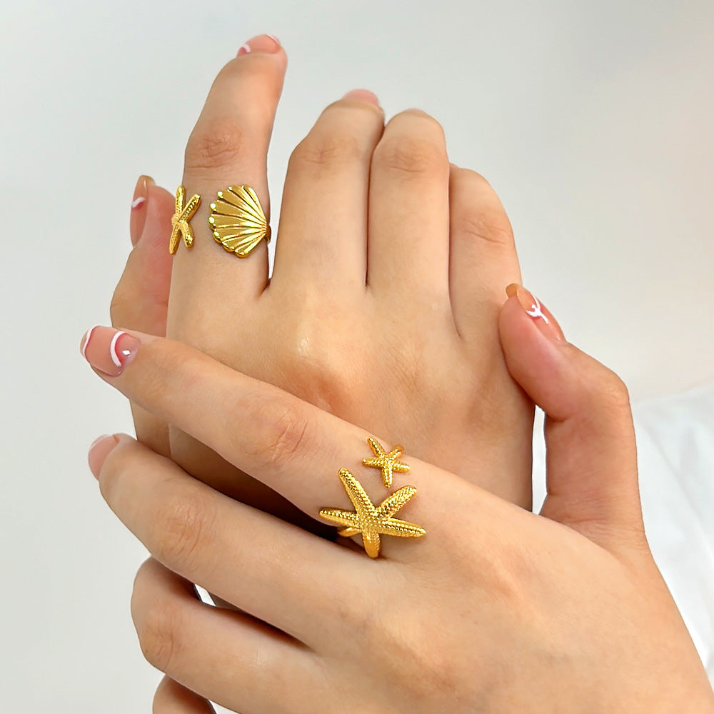 Oceanic Gold Ring Set