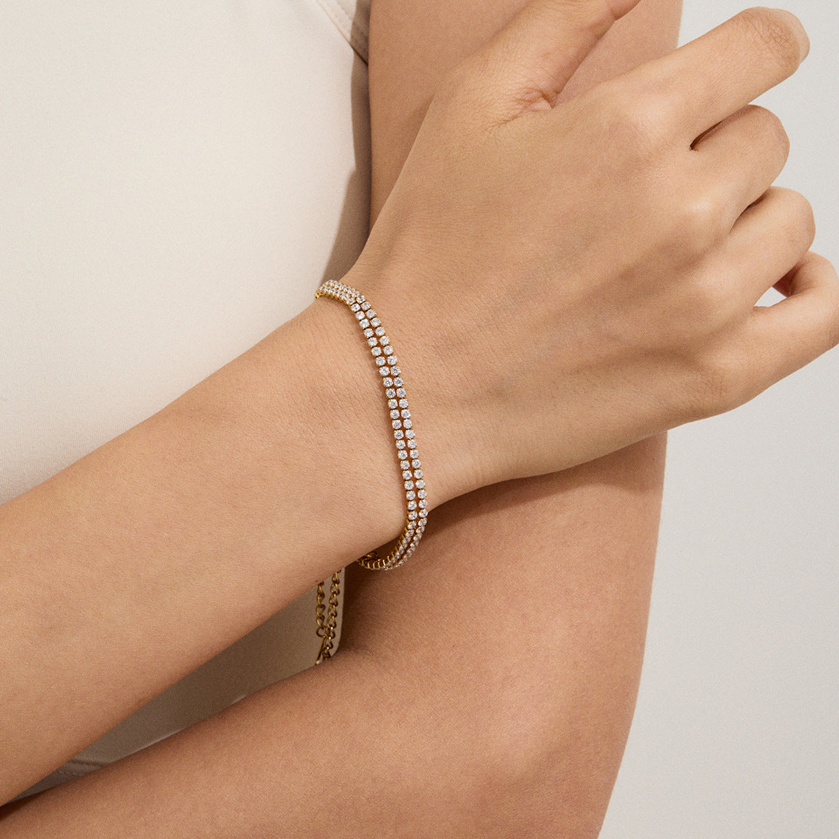 Celene Double Row Tennis Bracelet