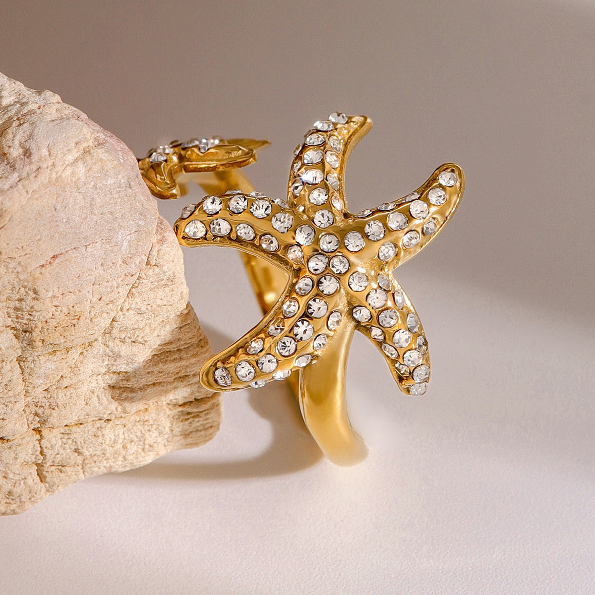 Oceanic Starfish Embrace Ring