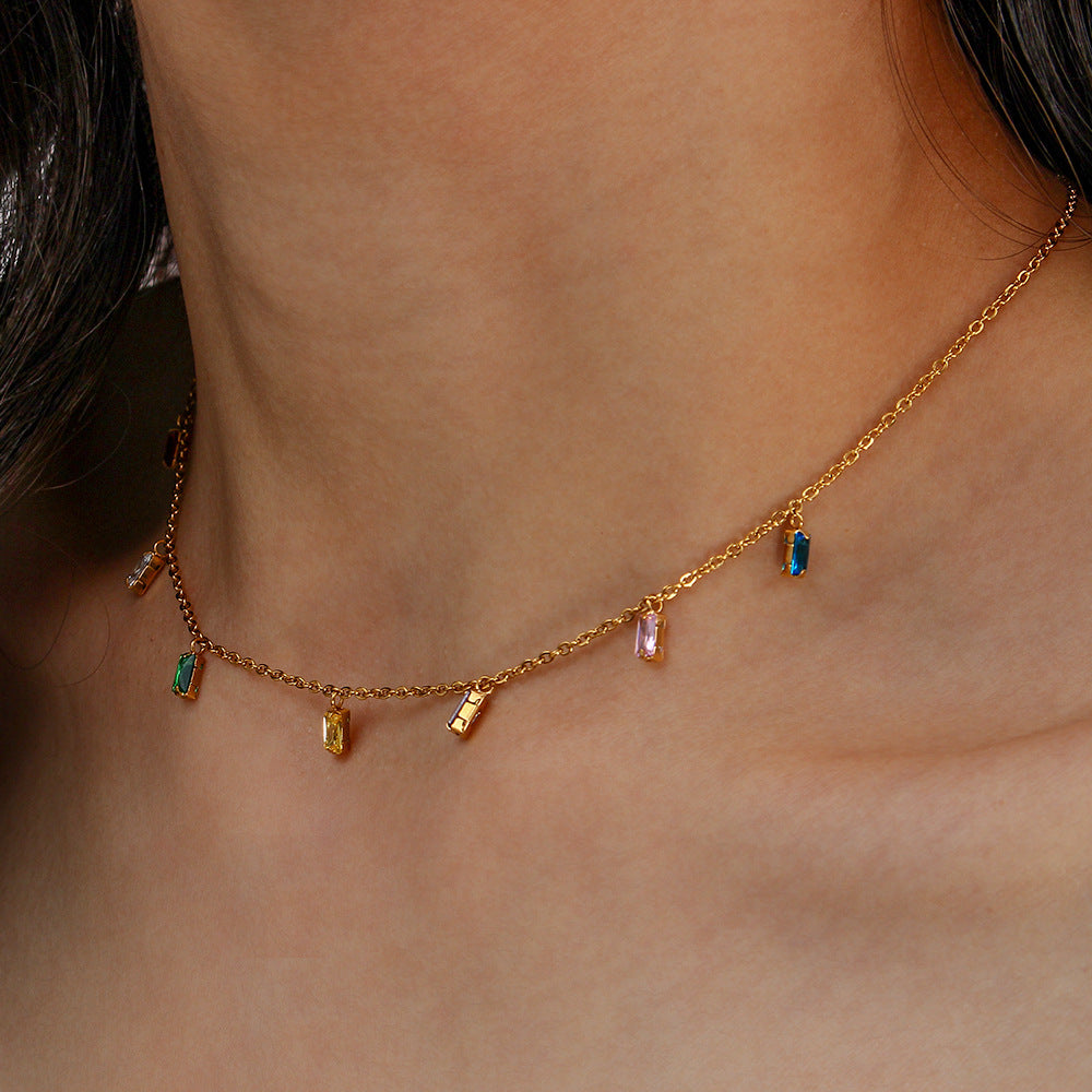 Radiant Gemstone Pendant Necklace