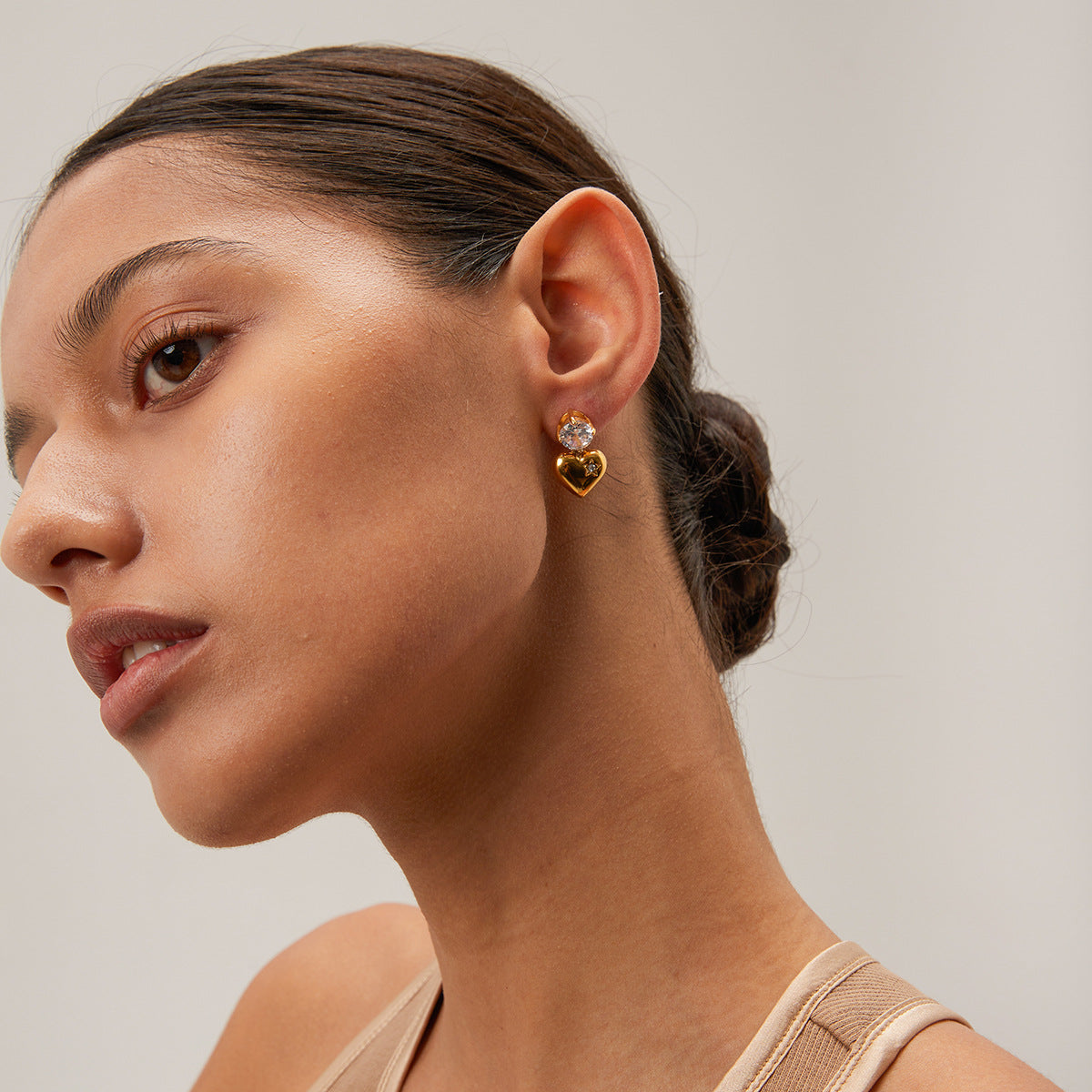 Emmeline Sparkling Heart Earrings