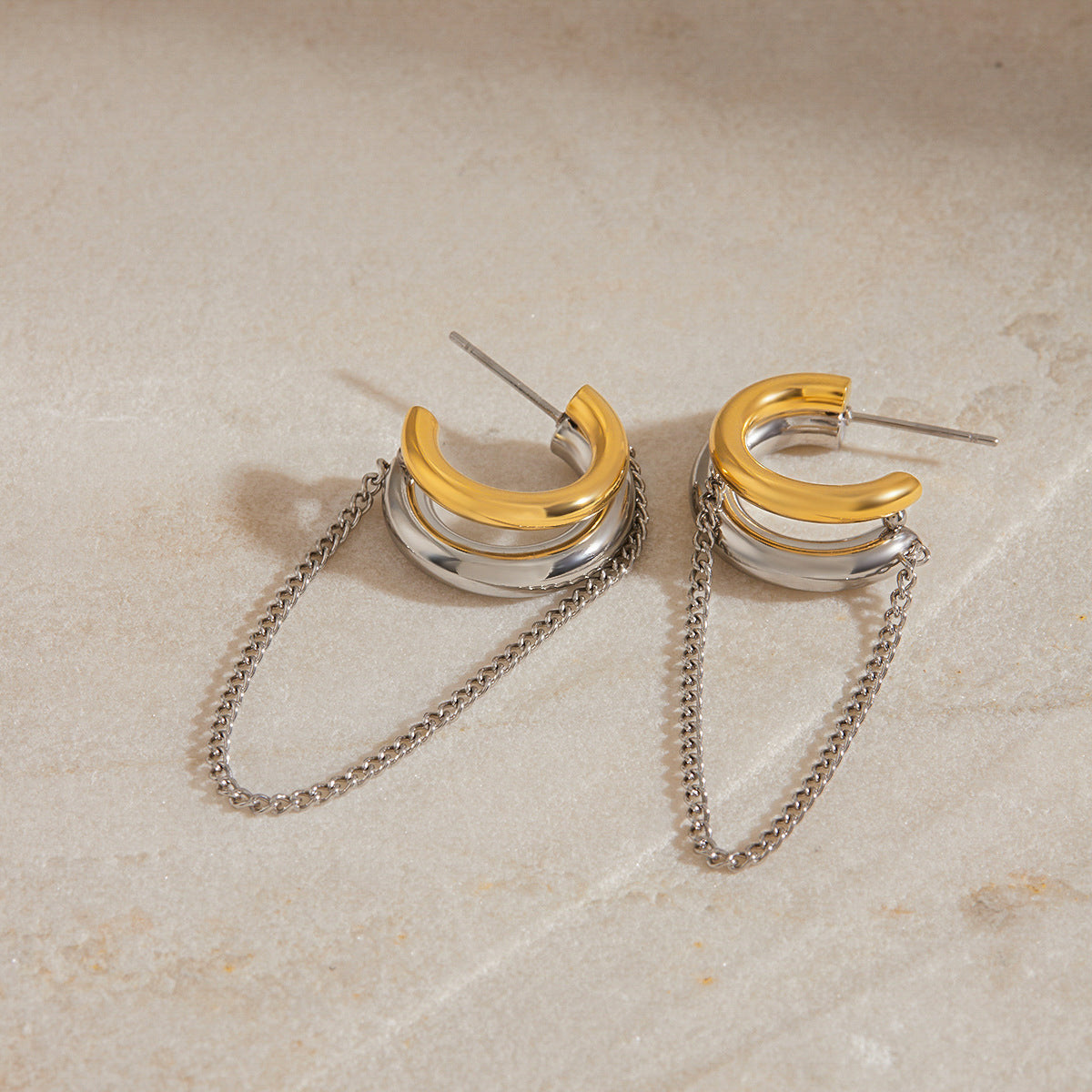 Sculptural Chain Hoop Earrings