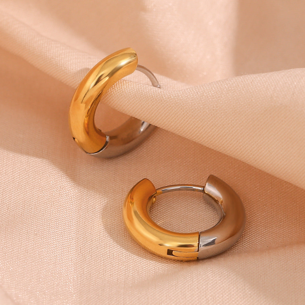 Ingrid Elegant Dual-Tone Hoops