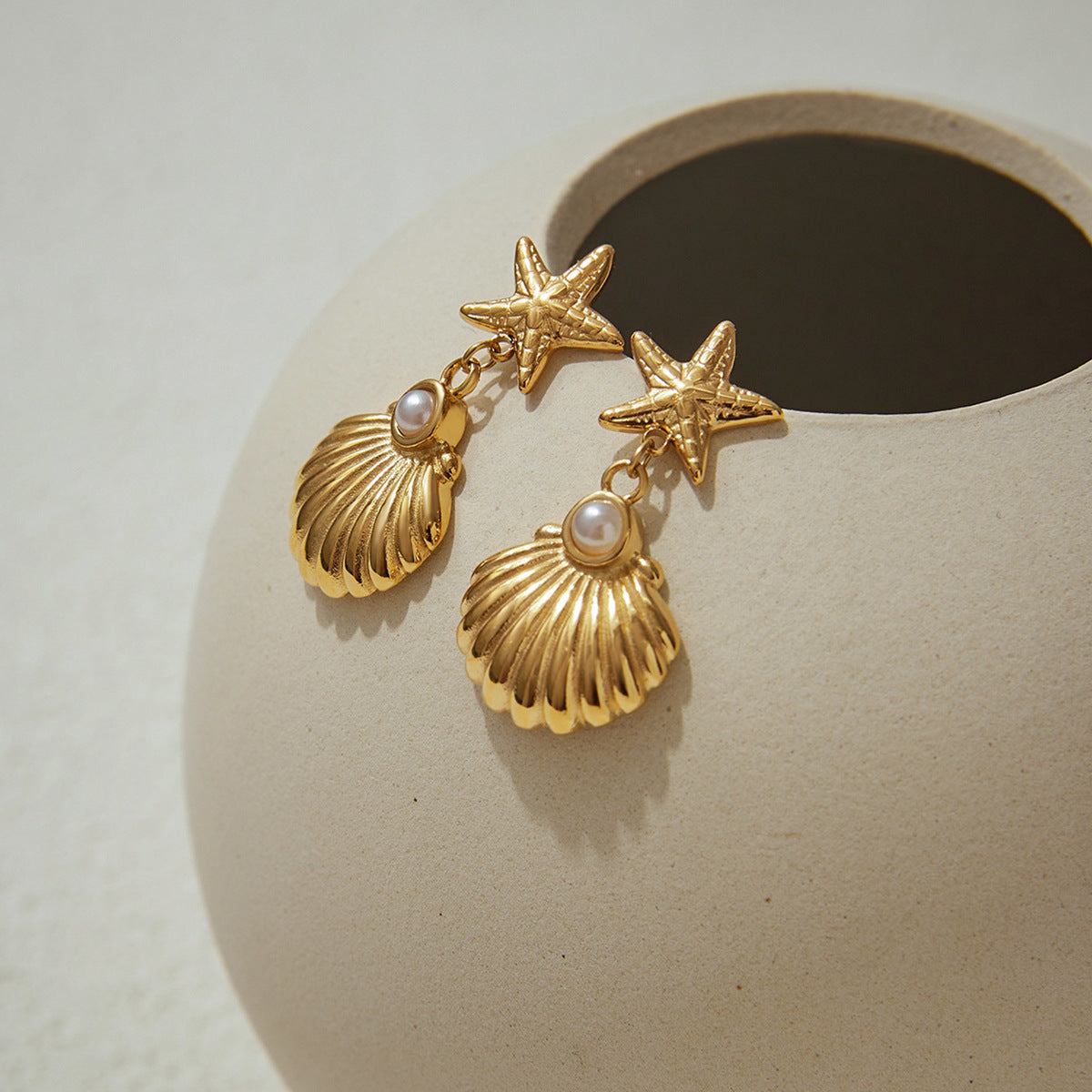 Ocean Star Pearl Earrings