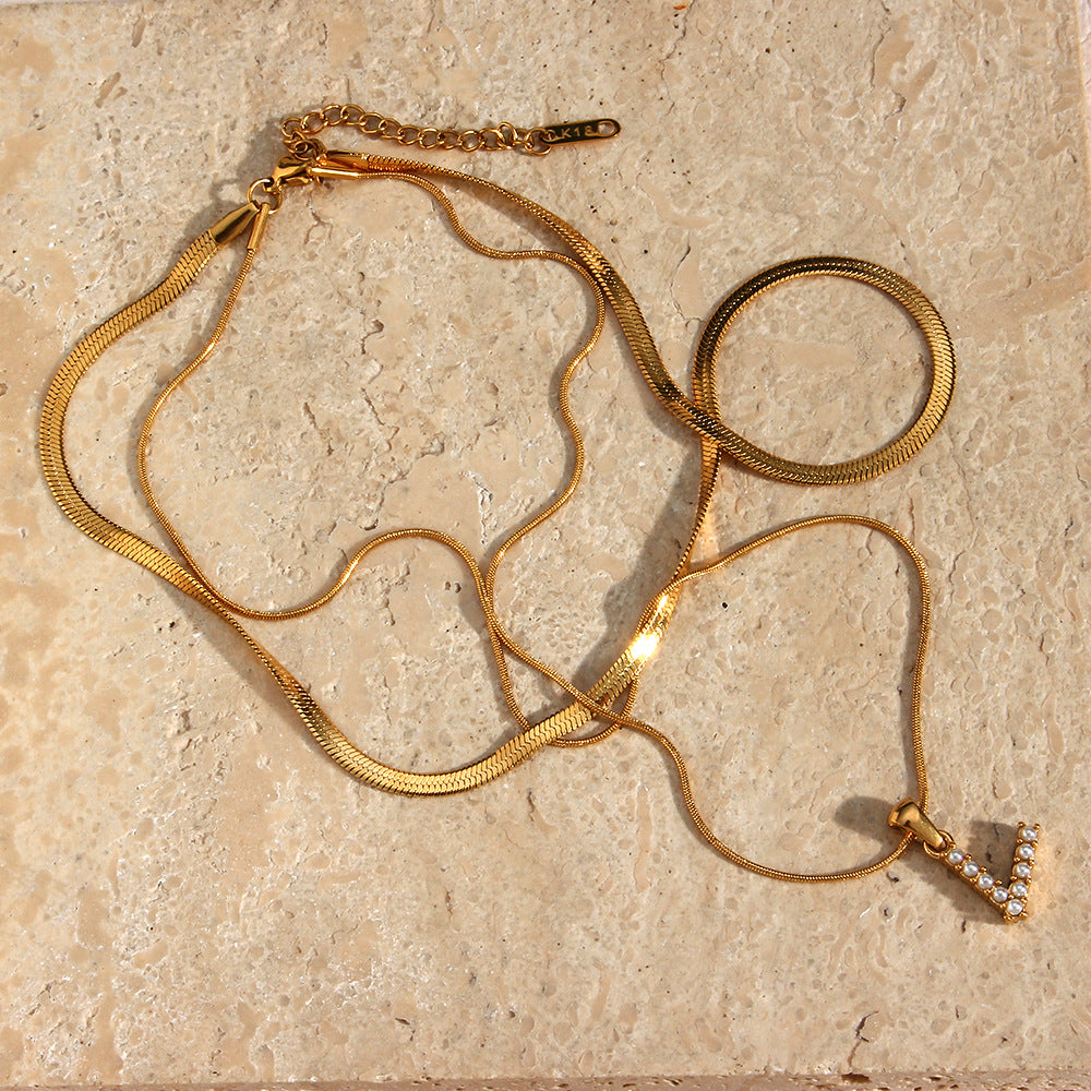 Personalized Pearl & Gold Initial Necklace