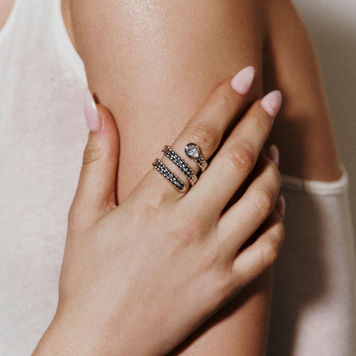 Ethereal Serpent Gold Ring