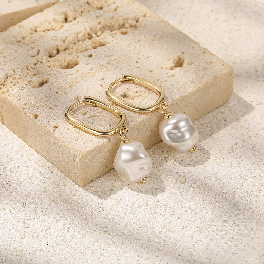 Oceanic Pearl Hoops
