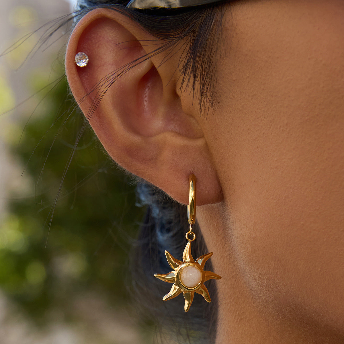 Solstice Glow Moonstone Hoops