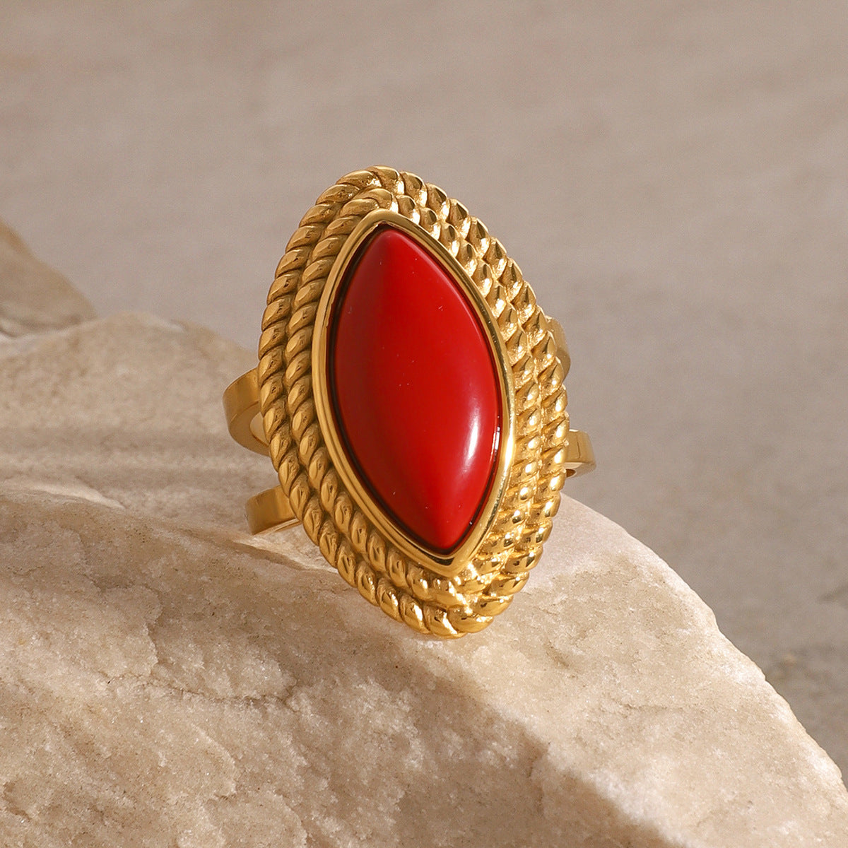 Marquise Crown Gold Ring