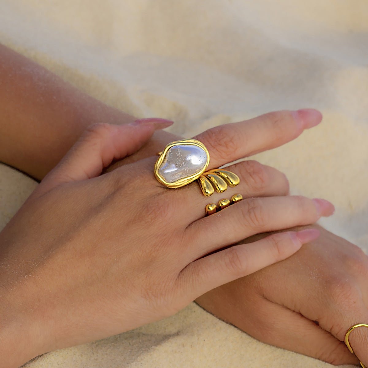 Ethereal Pearl Statement Ring