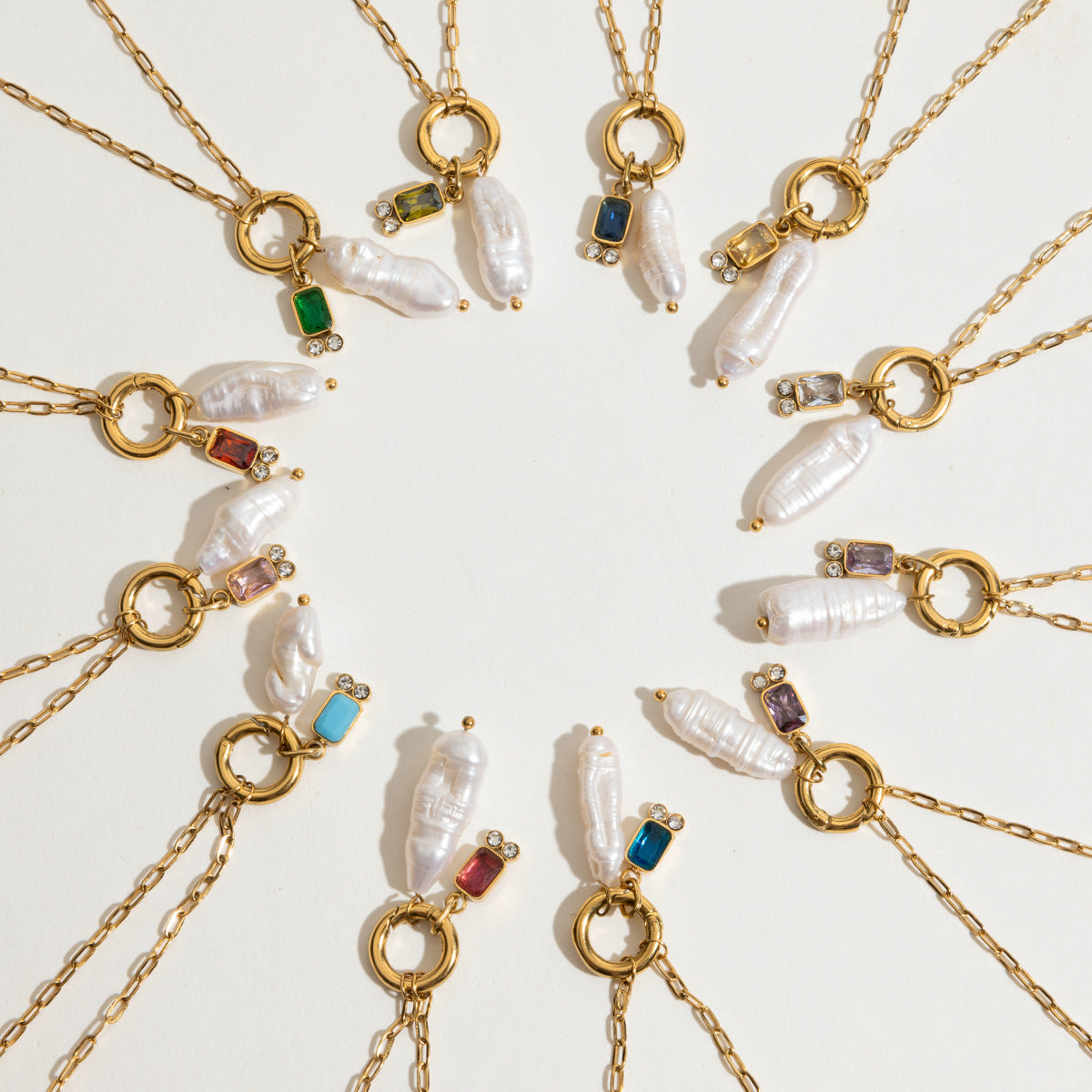 Personalized Birthstone & Pearl Necklace