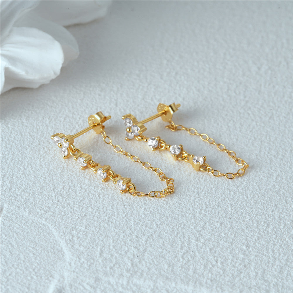 Sparkling Cascade Chain Stud
