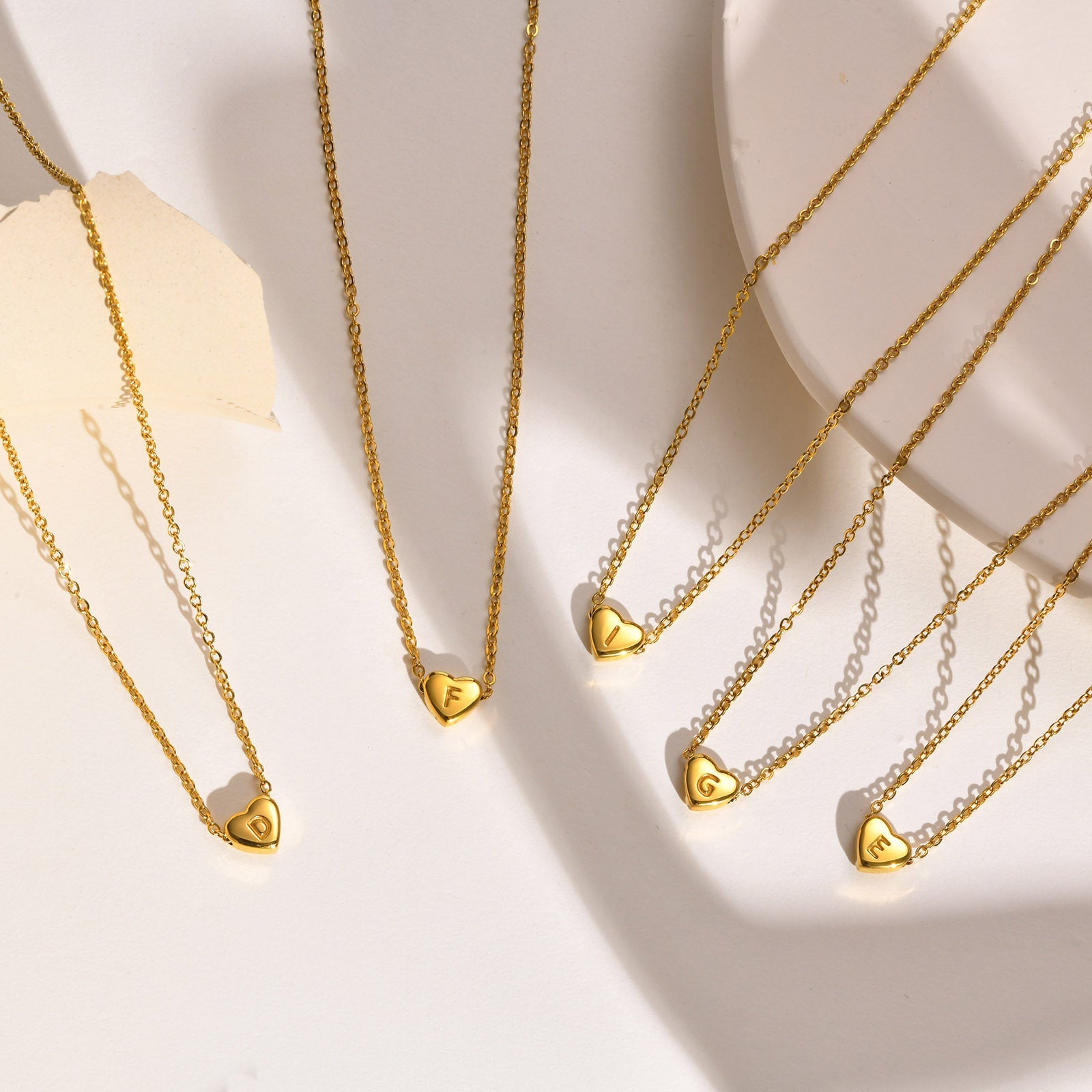 Personalized Gold Heart Initial Necklace