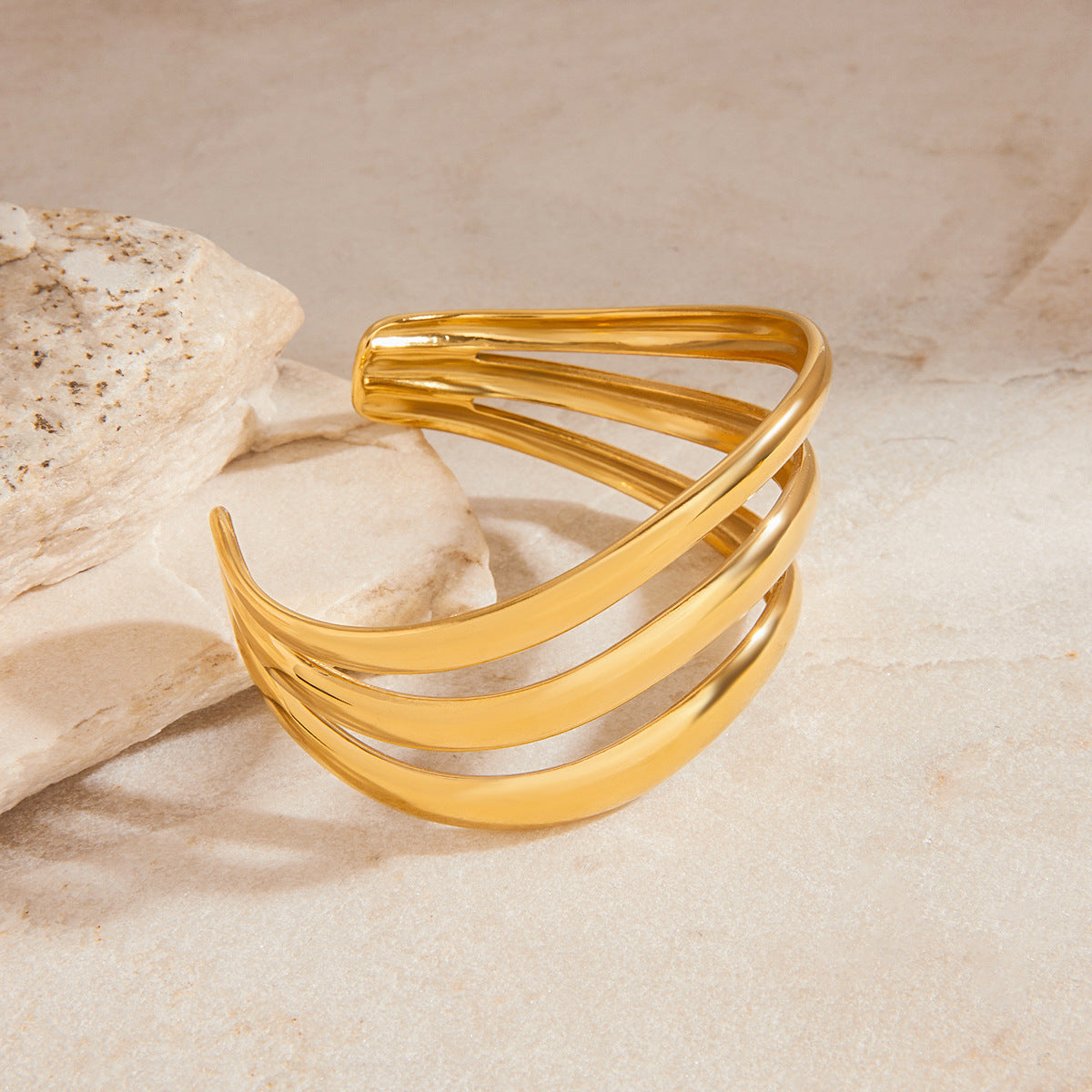 Gold Layered Statement Bangle