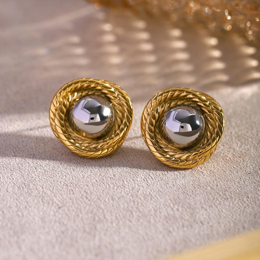 Ariadne Challah-Inspired Gold Earrings
