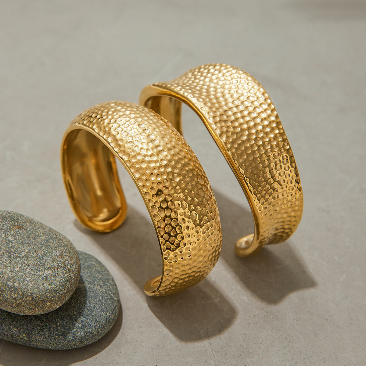 Radiant Hammered Gold Band