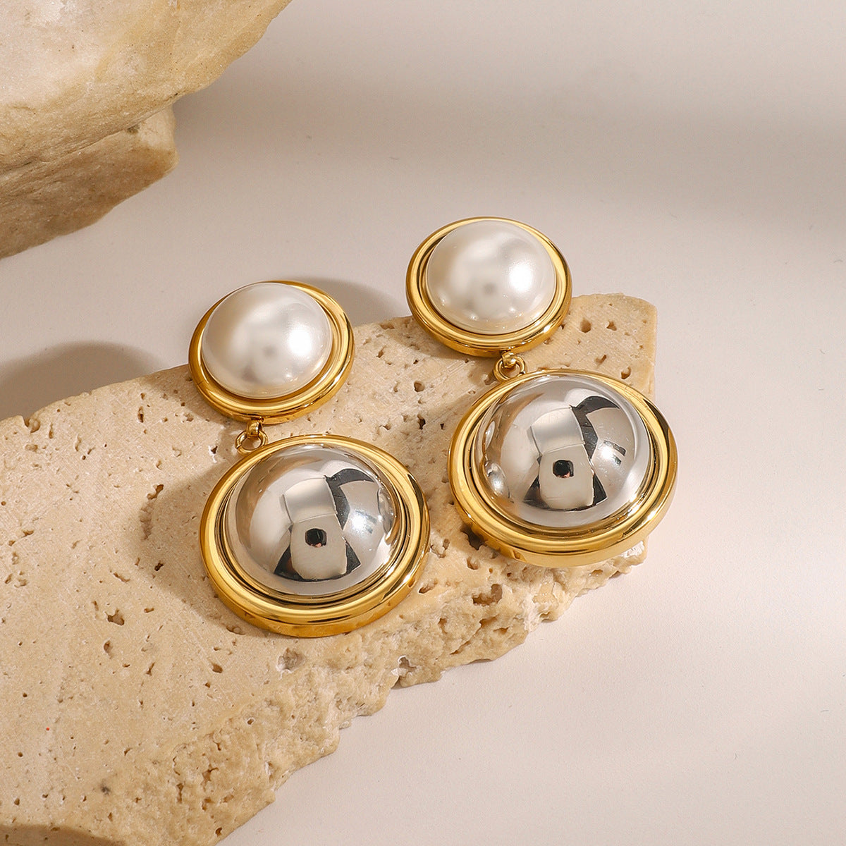 Radiant Pearl Dome Earrings