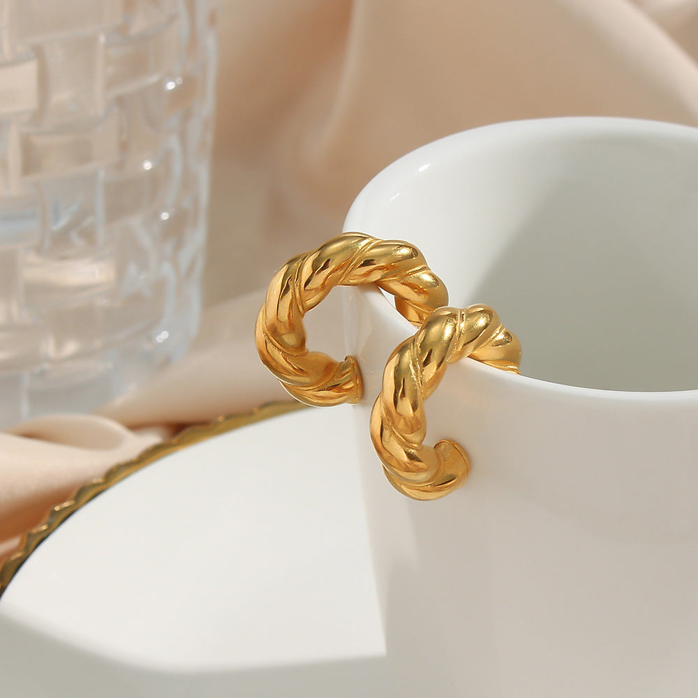 Twisted Elegance Gold Earrings