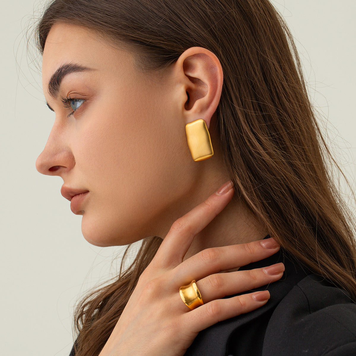 Gold Olive Twirl Earrings