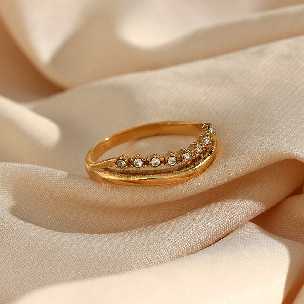 Adeline Emerald & Diamond Simulant Gold Ring