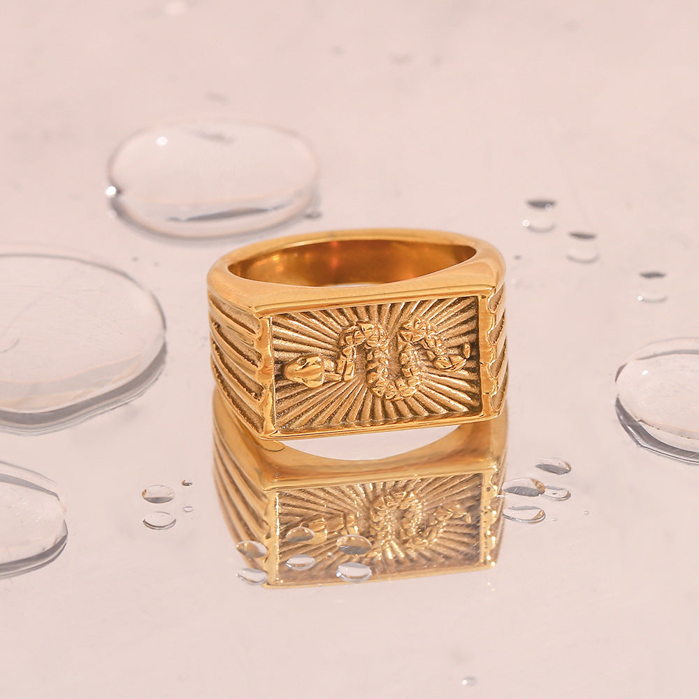 Serpent's Embrace Gold Ring