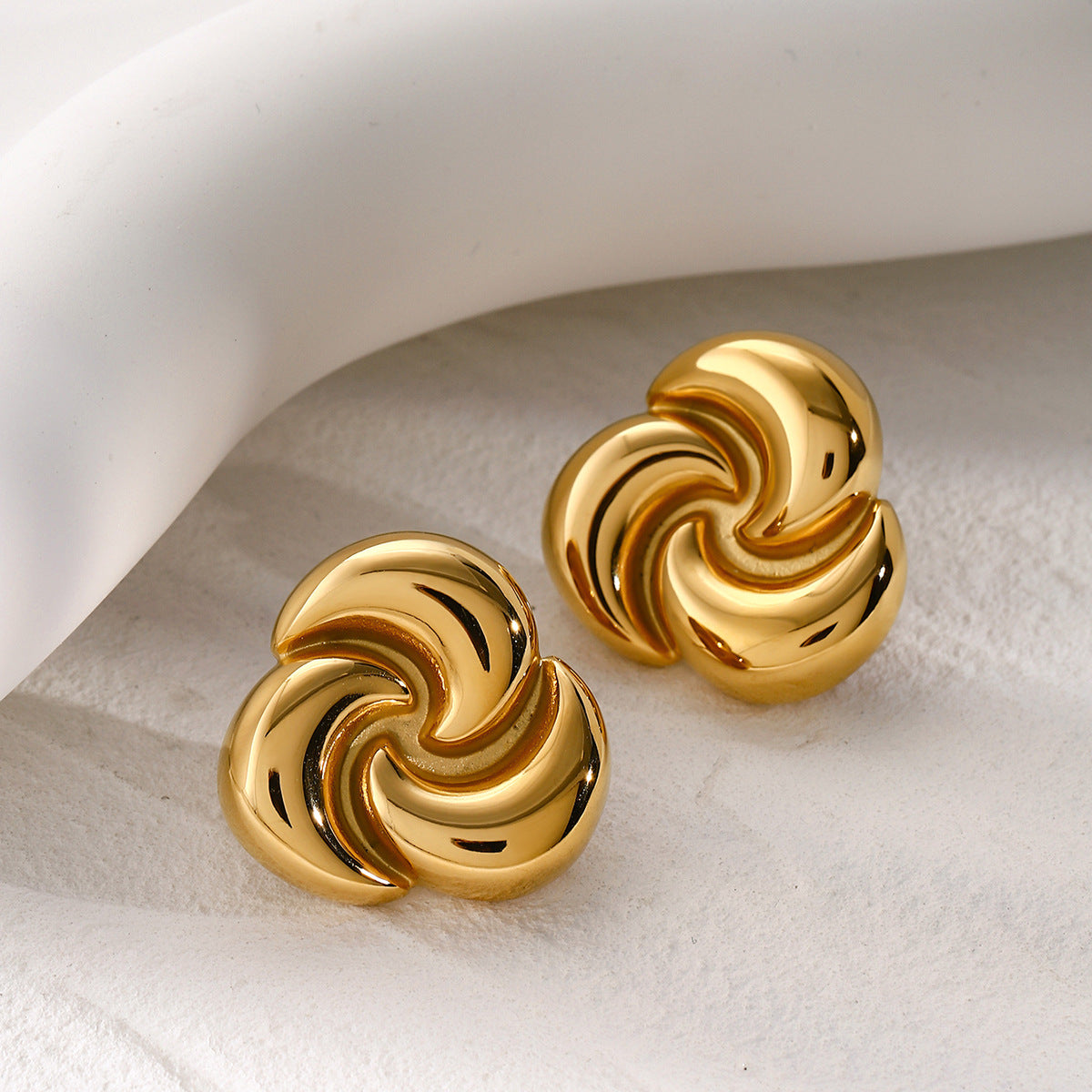 Ethereal Gold Petal Studs