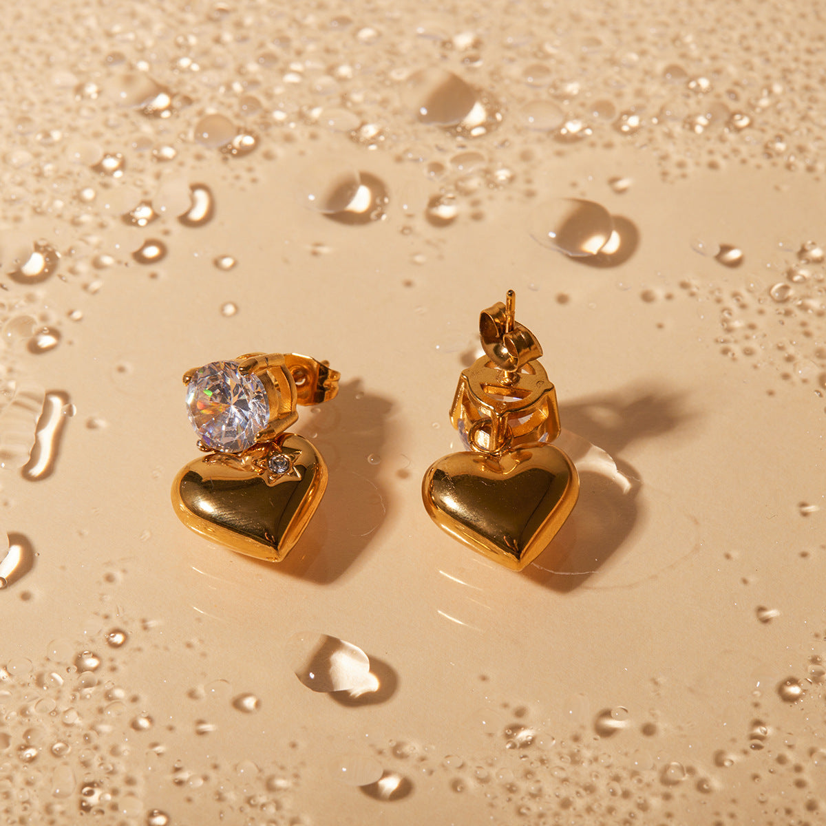 Emmeline Sparkling Heart Earrings