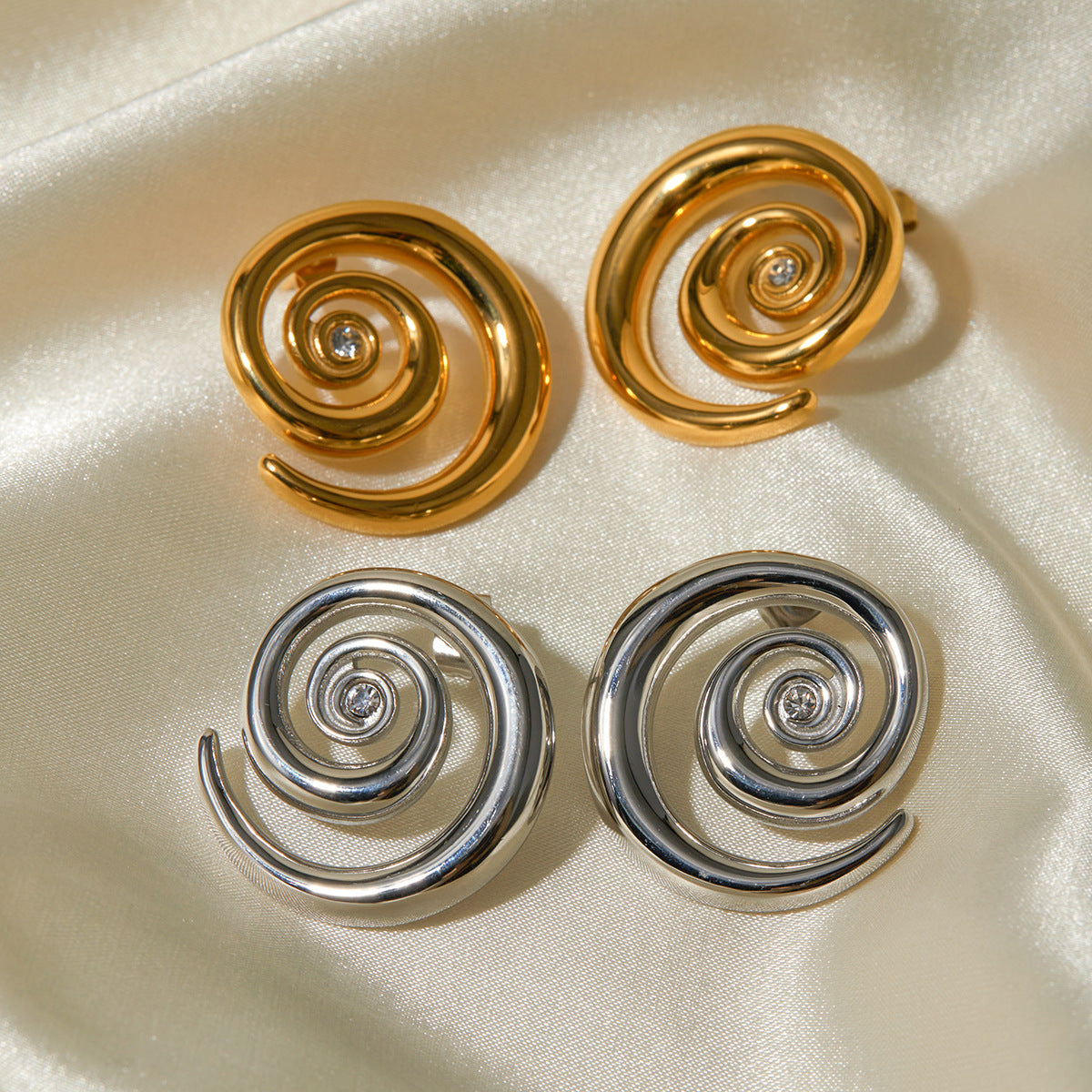 Tilly Spiral Gold Earrings