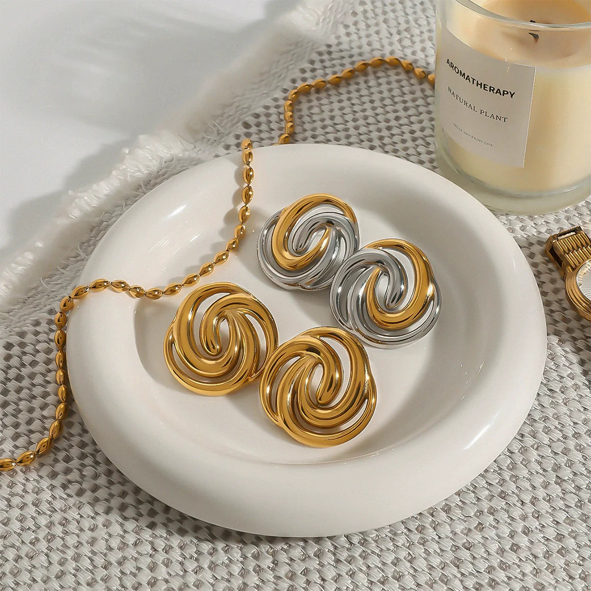 Janice Spiral Gold Earrings