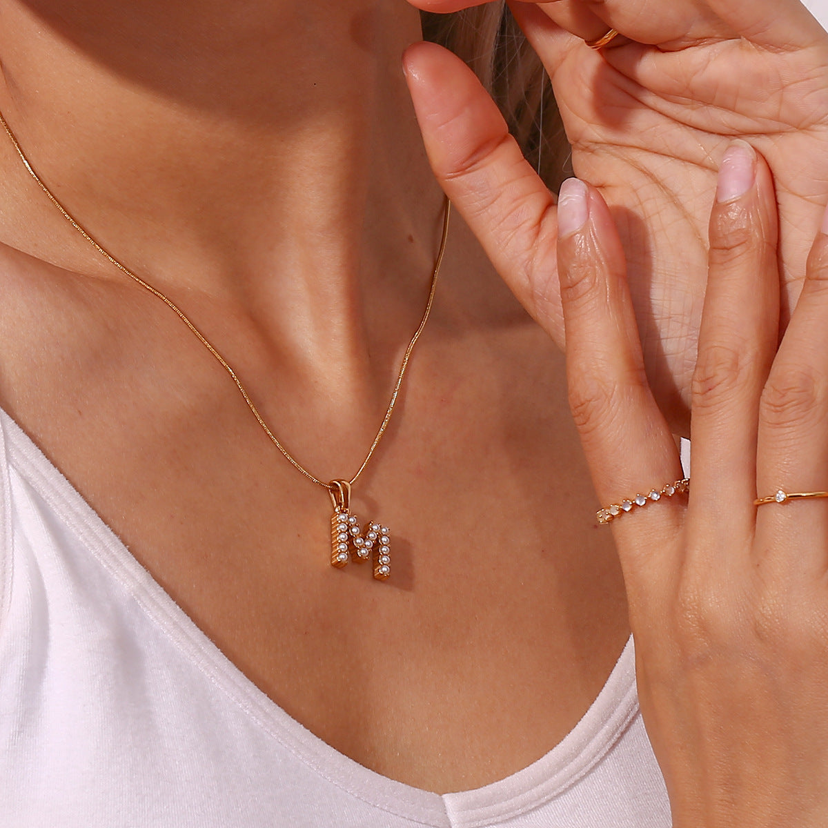 Personalized Pearl Initial Necklace