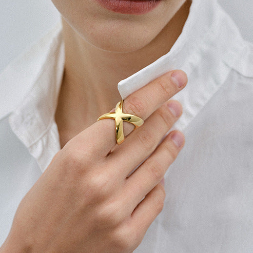 Faithful Gold Cross Ring