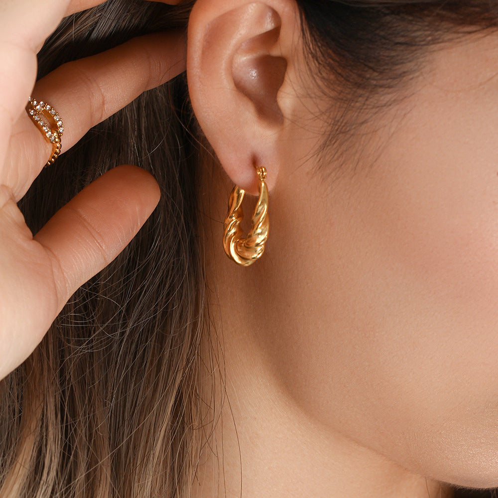 Sculpted Spiral Hoop Earrings
