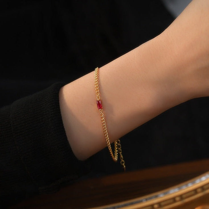 Ruby Radiance Gold Bracelet