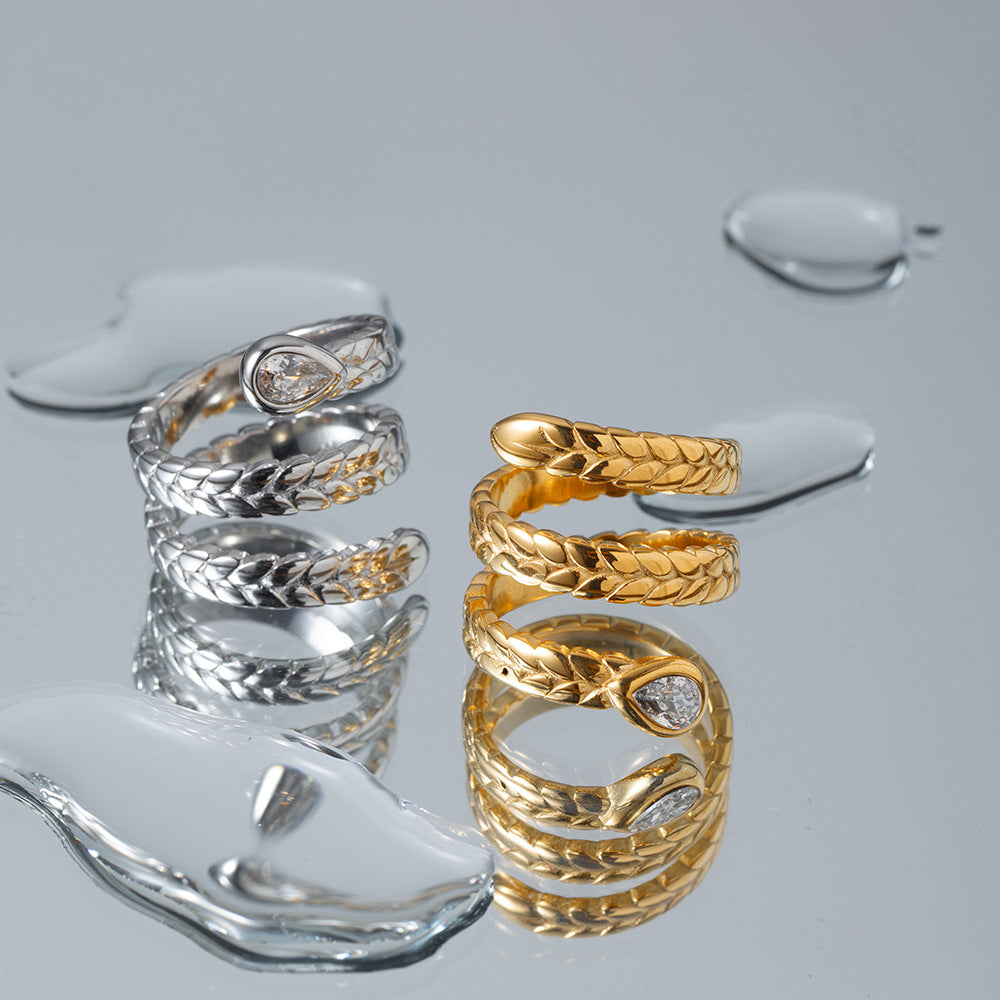Ethereal Serpent Gold Ring