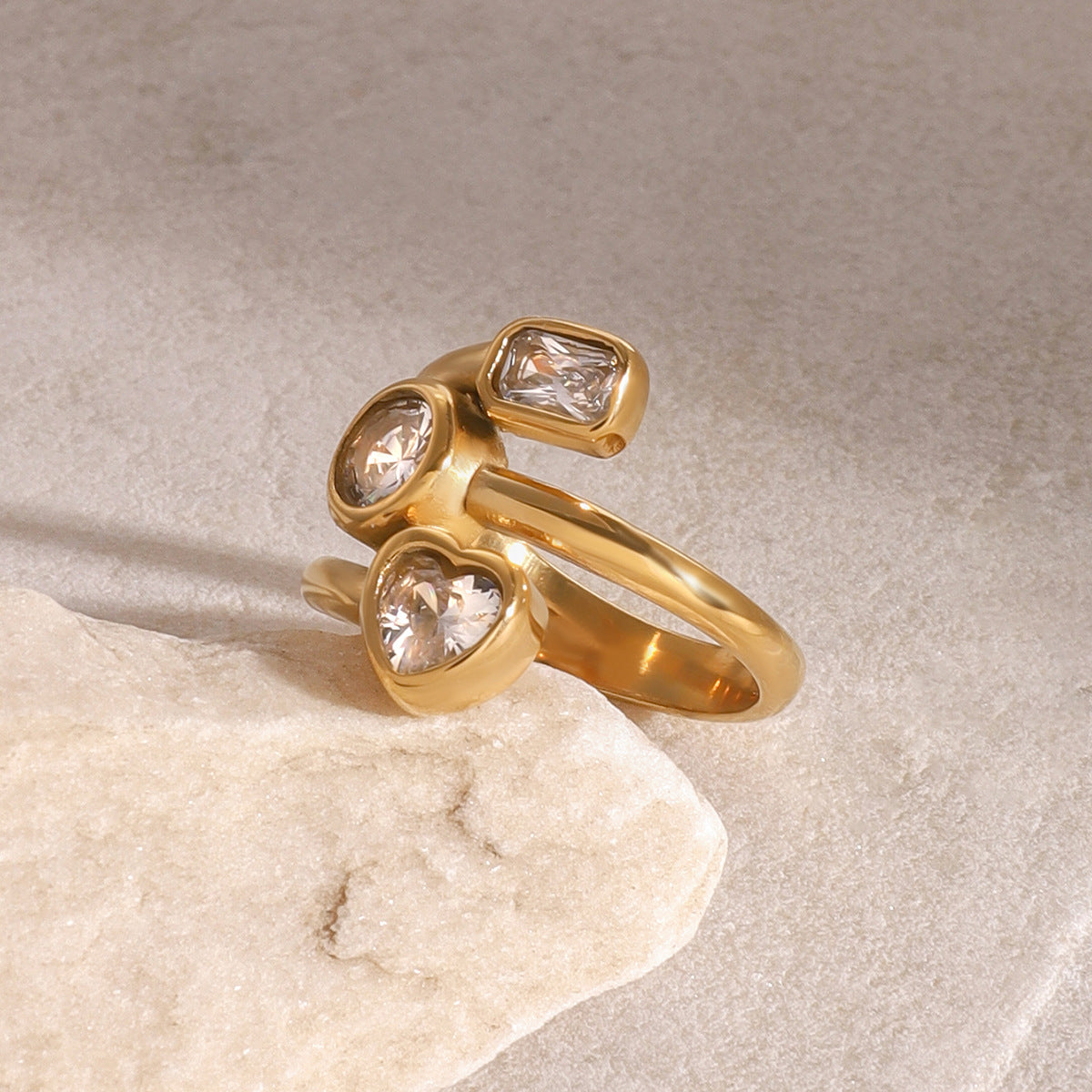 Tri-Sparkle Layered Ring