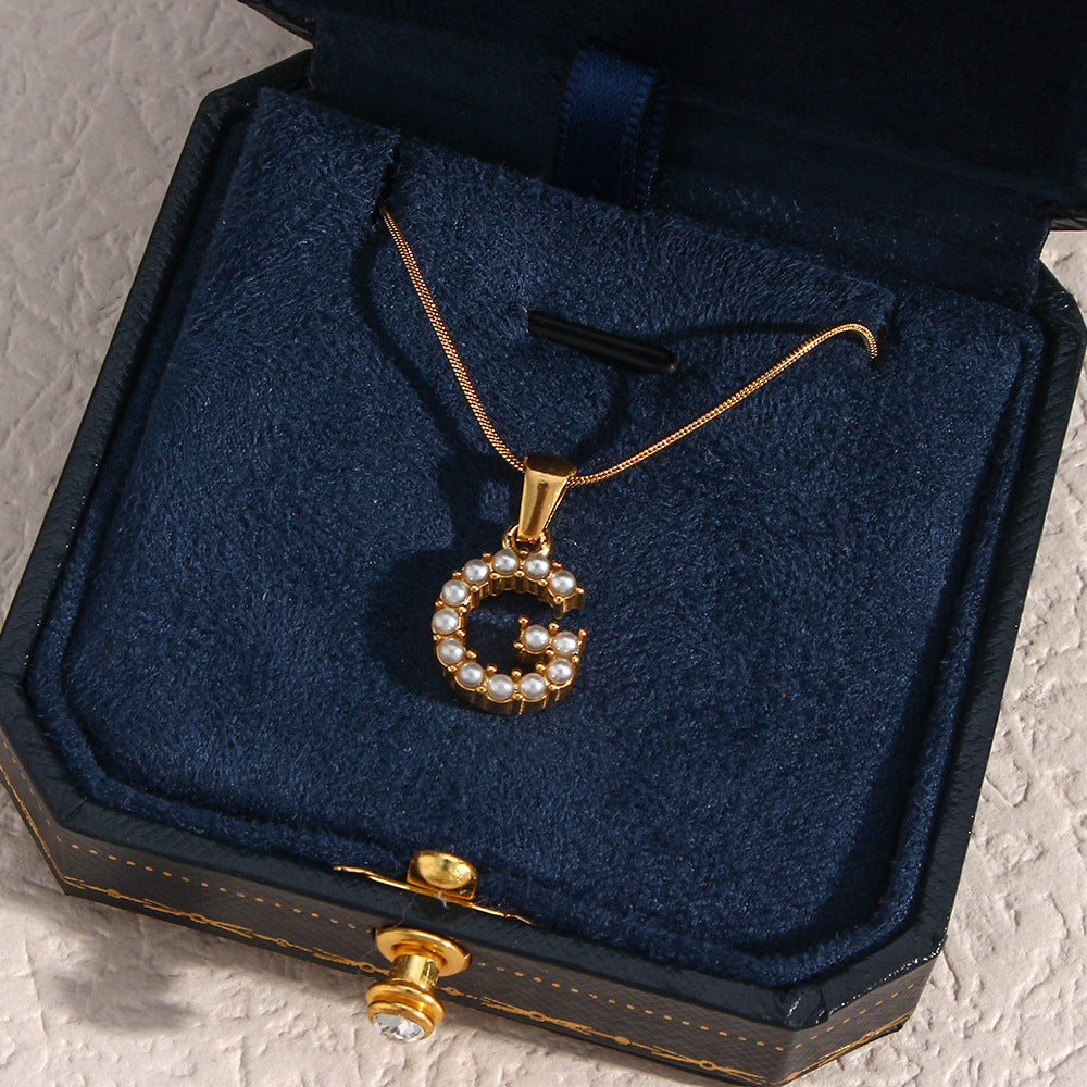Personalized Pearl Initial Necklace