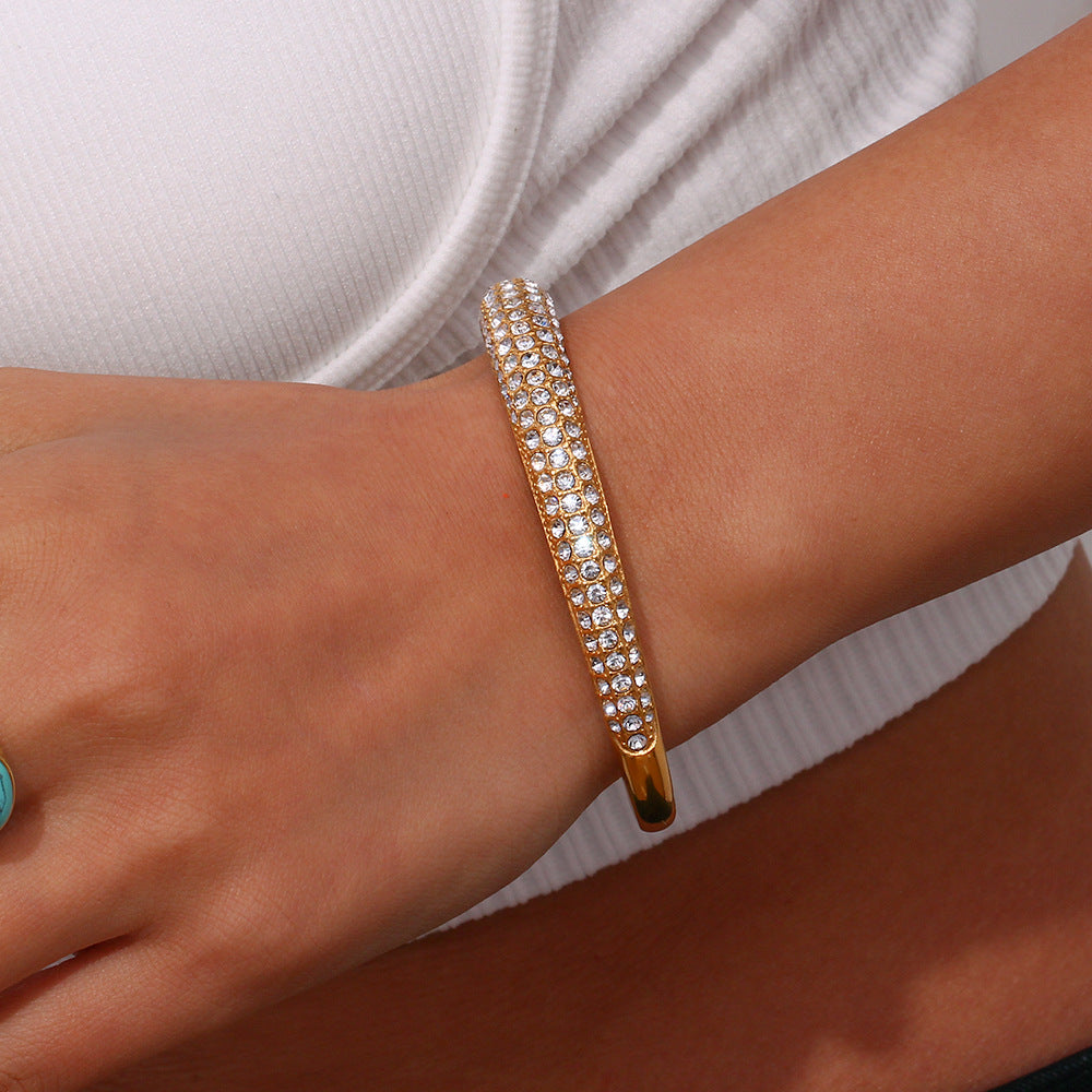 Elara Pave Diamond Bangle