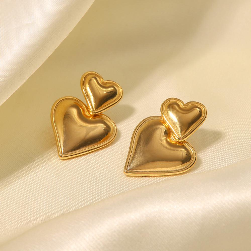 Seraphina Dual-Tone Heart Earrings